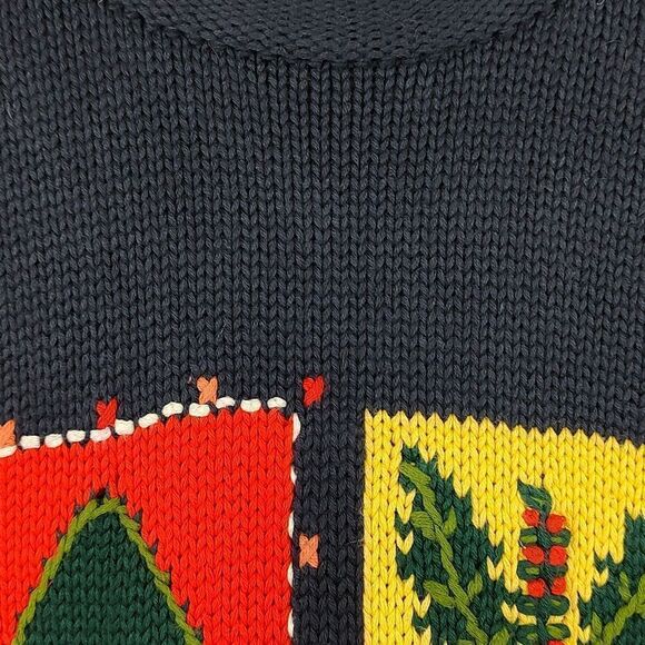 Liz Claiborne LizSport Chunky Knit Long Sleeve Cotton Holiday Sweater Size M - Picture 9 of 9